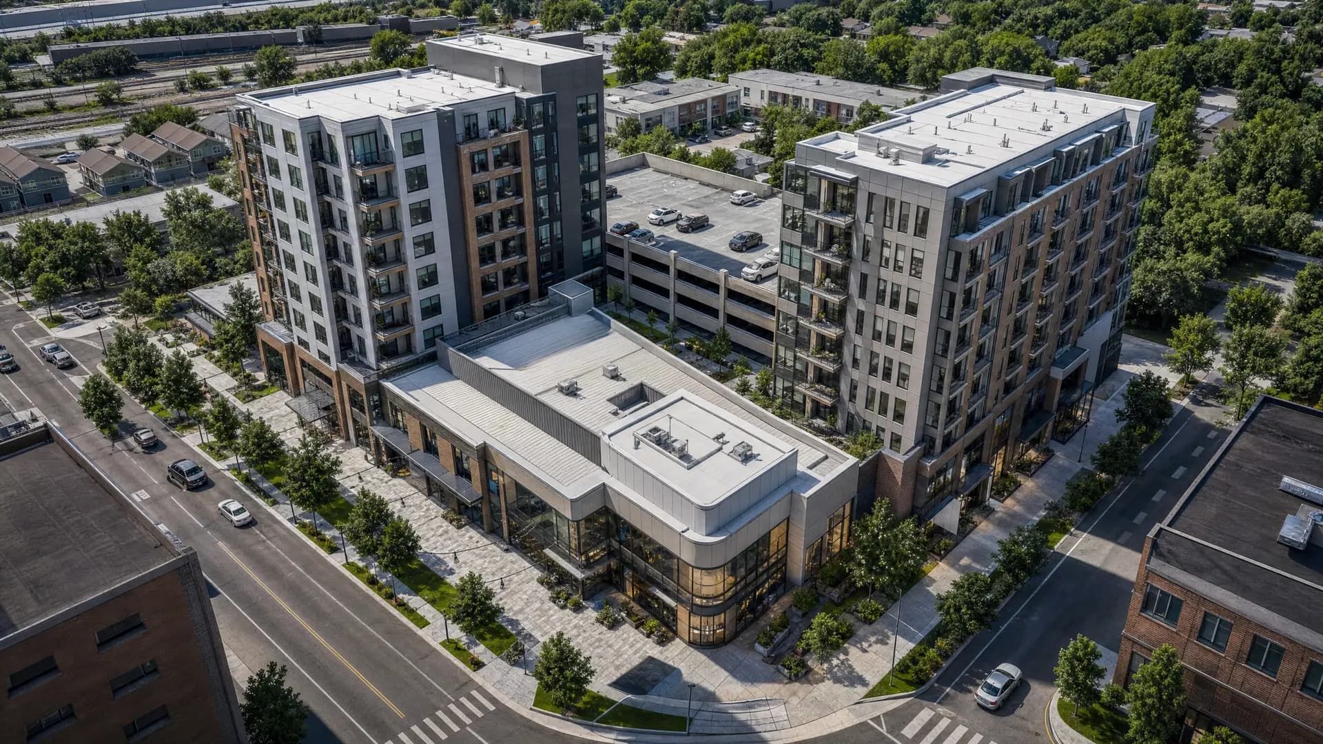 3D situacioni plan — mixed-use razvoj sa stambenim i poslovnim objektima